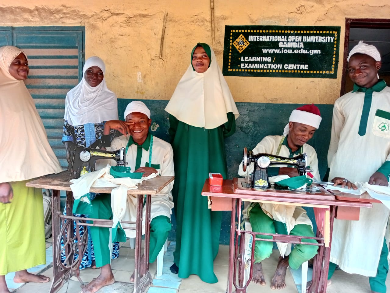 Students learning tailoring on sewing machines at Marcaz Shuban Academy